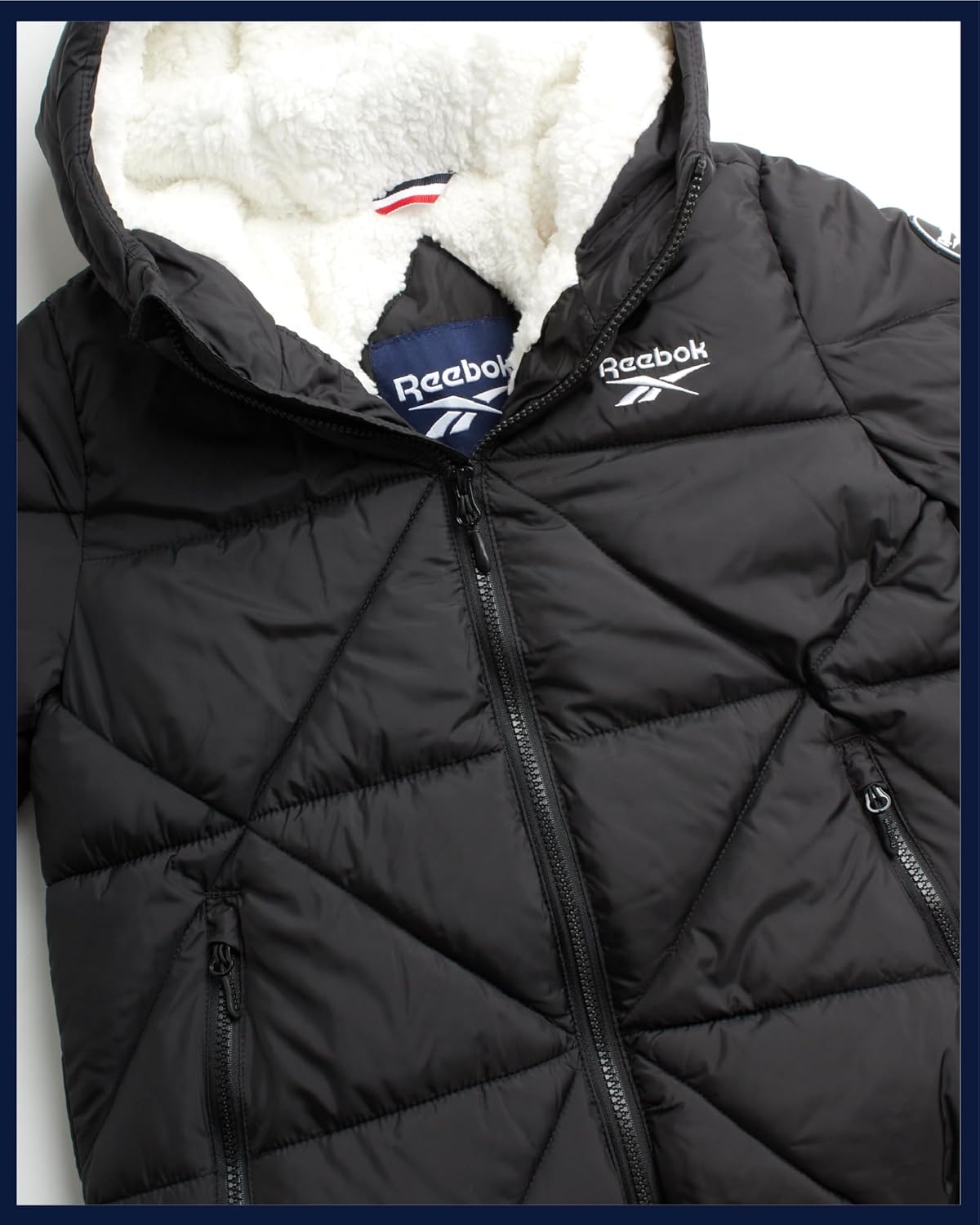 Reebok Girls Winter Coat - Heavyweight Quilted Sherpa Fur Lined Cropped Parka Puffer Jacket - Warm Winter Coats for Girls - Image 6