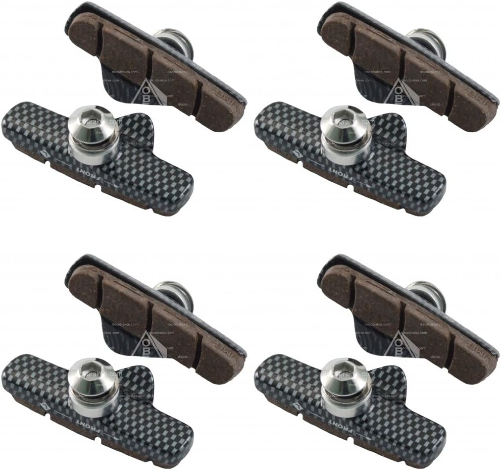 4Prs/8 x Carbon Rim Road Pads - Compatible with Campagnolo Record,Chorus,Centaur