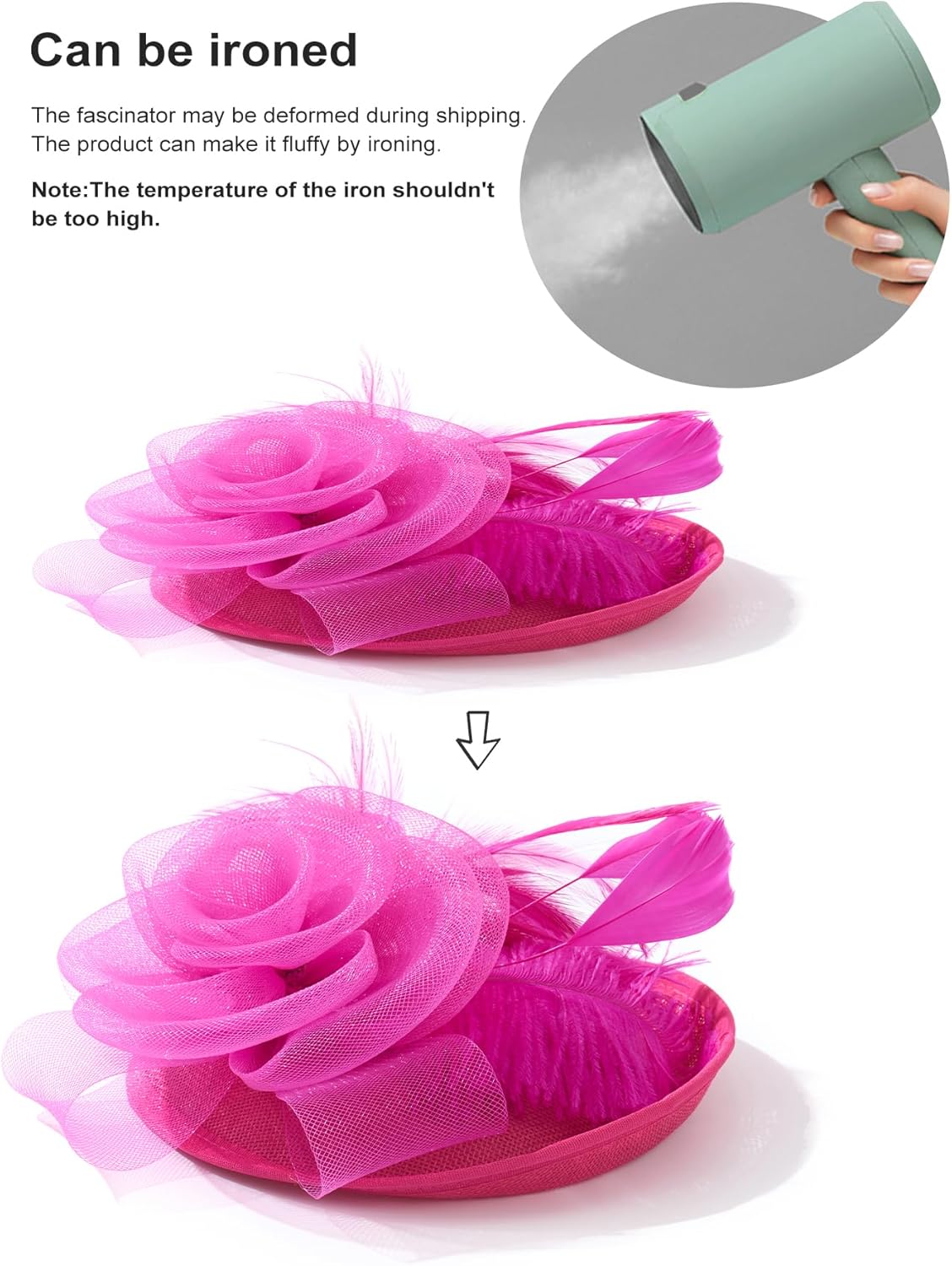 SWEETV Flower Sinamay Tea Party Fascinators for Women, Kentucky Derby Hats for Church, Cocktail, Wedding, Fancy Dress Party - Image 6