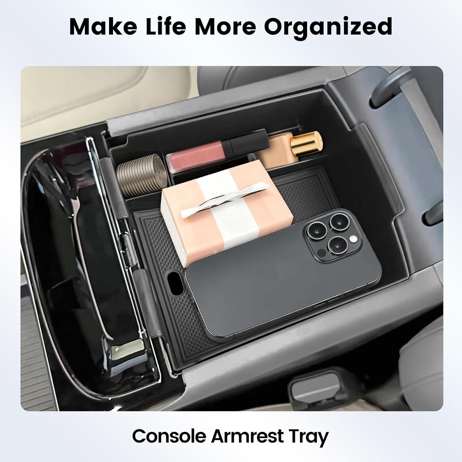 Center Console Organizer for 2025 2026 Hyundai Tucson (Limited/Hybrid/PHEV) Armrest Console Organizer Insert Tray (Not for SE/SEL/XRT)