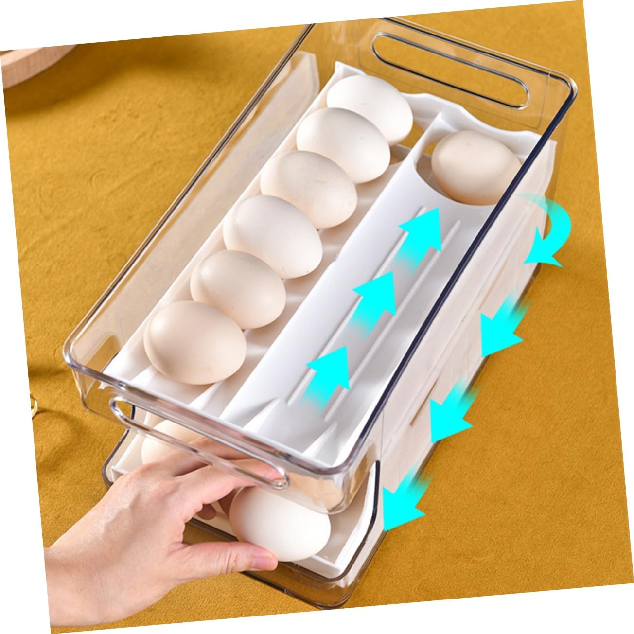 Stackable Organizer for Refrigerator Double-layer Holder Slide Design for Easy Access Kitchen Storage Ample Space for Fresh