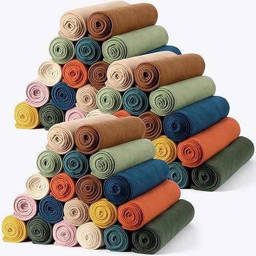 Miniatura 21 de 20 piezas de mantas de forro polar gris a granel de 50 x 60, juego de mantas suaves y ligeras para cama, sofá, sofá cama, mantas acogedoras a granel