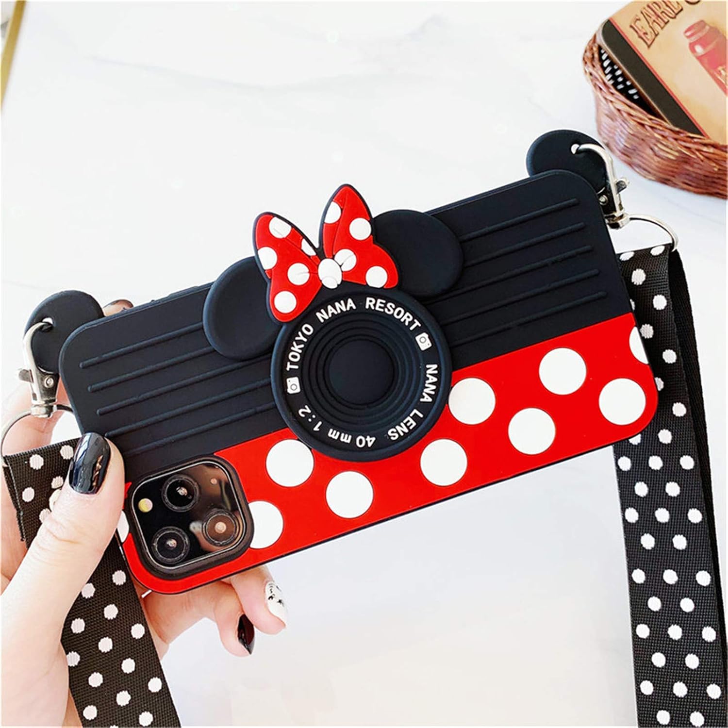 12 Pro Max Case for iPhone 12 Pro Max Case Cute 3D Cartoon for Minnie Camera Teens Girls Women Shockproof Protective Silicone Cover Cute Phone Cases for iPhone 12 Pro Max -6.7" (12 Pro Max-6.7")
