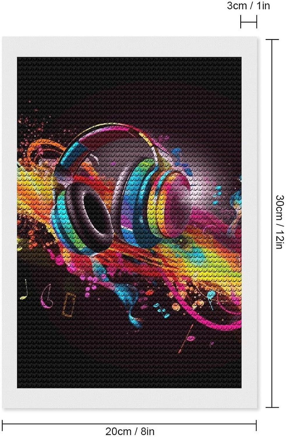 KMRHOUTIQ Colorful Music 5D Diamond Painting Kit for Adults Beginners DIY Diamond Art Kits with Drill Tools Full Round Drill Dots Big Gem Art by Number Crafts for Home Wall Decoration 8x12 image 2