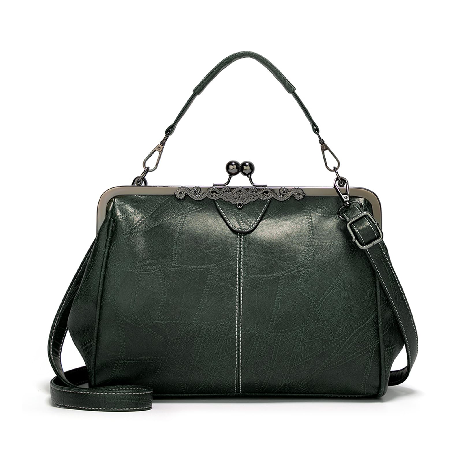 FANDARE Handtaschen Damen Schultertasche Wasserdicht Umhängetasche Handy Bag Frauen PU Leder Schultertasche Crossbody Messenger Bag Shopper Reisen Arbeitstasche Grün