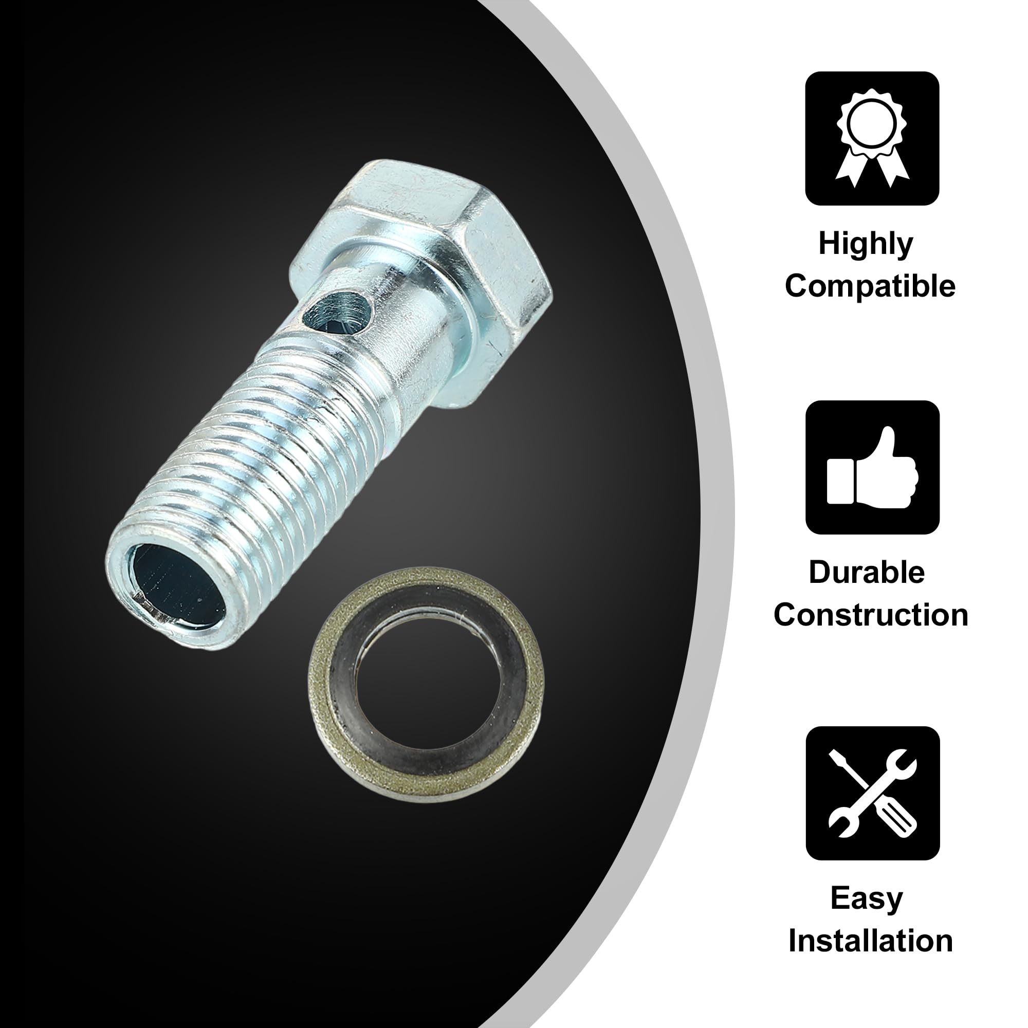 QUARKZMAN Zestaw 2 uniwersalnych adapterów hamulcowych samochodowych Banjo Bolt M12 x 1,5