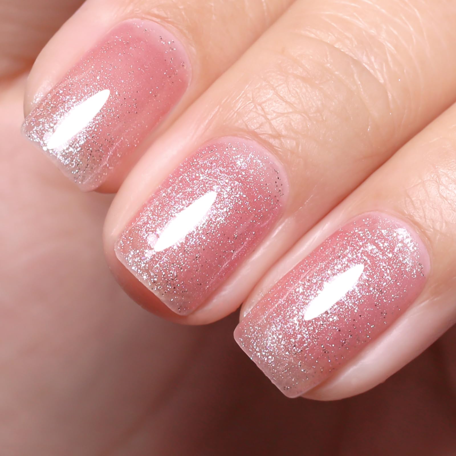 Ozzeal Iridescent Nude Mauve Pink Gel Nail Polish, 15ML Sparkle Shimmer Glitter, Soak Off LED UV Gel Nail Polish for Art DIY Manicure — view 93
