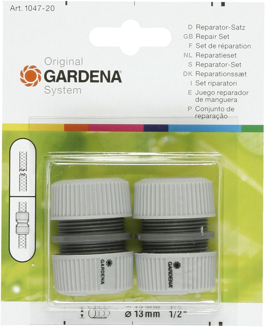 GARDENA Raccordo Ripara Tubo Con Water Stop: Per Tubi 5/8", Connettore Di Riparazione Con Arresto Acqua - 3