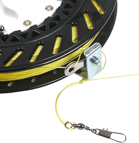 Miniatura 5 de kizh Kite Carrete Winder Kite Line Winder Carrete de bobinado mango de ruedas de agarre con 656ft Durable cuerda y función de bloqueo profesional al