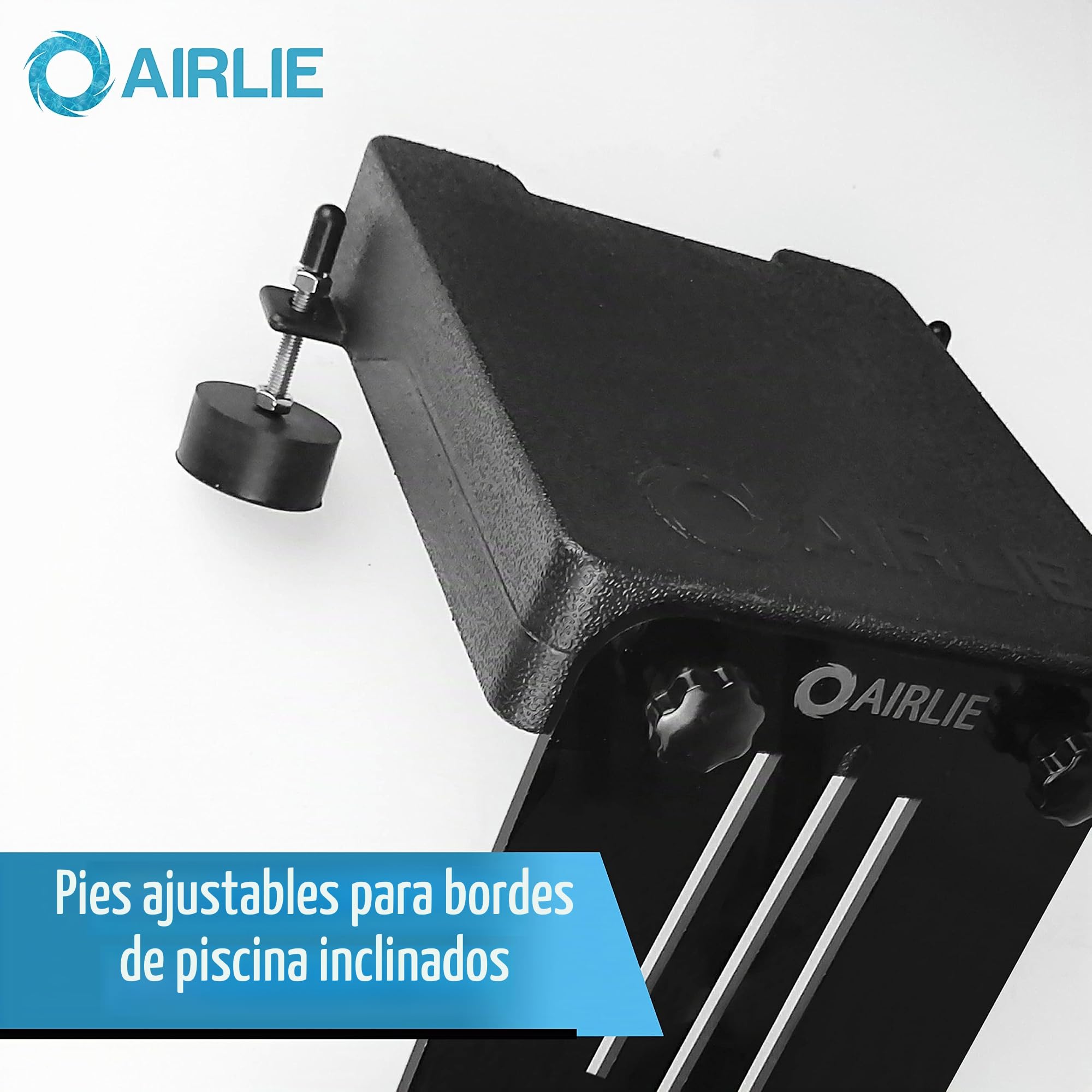 Airlie Nivelador de agua para piscina, patentado, incluye manguera de acero inoxidable y conector de latón de 90°, ajusta automáticamente el nivel de agua de la piscina (negro)
