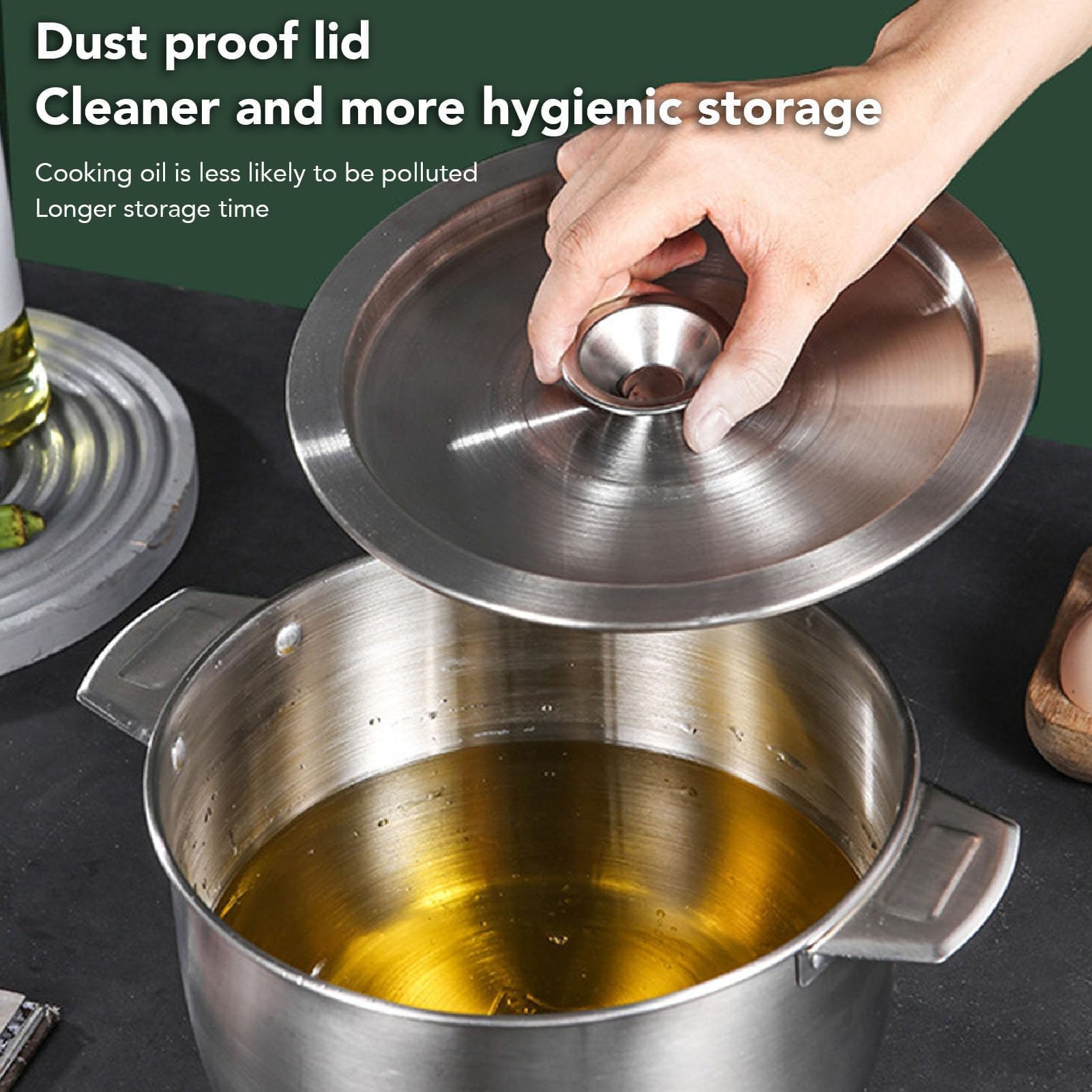 Pot à Graisse pour Filtre à Huile, Récipient à Graisse de 2,8 L avec Passoire, Récipient à Graisse de Cuisson en Acier Inoxydable pour Stocker L'huile de Friture et la Graisse de