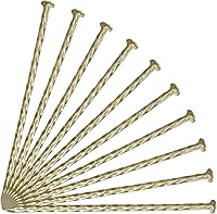 Vista 8 de Paquete de 50/100/150 estacas de jardín de 6 pulgadas, estacas de metal galvanizado dorado macizo no óxido, anclajes en espiral para bordes