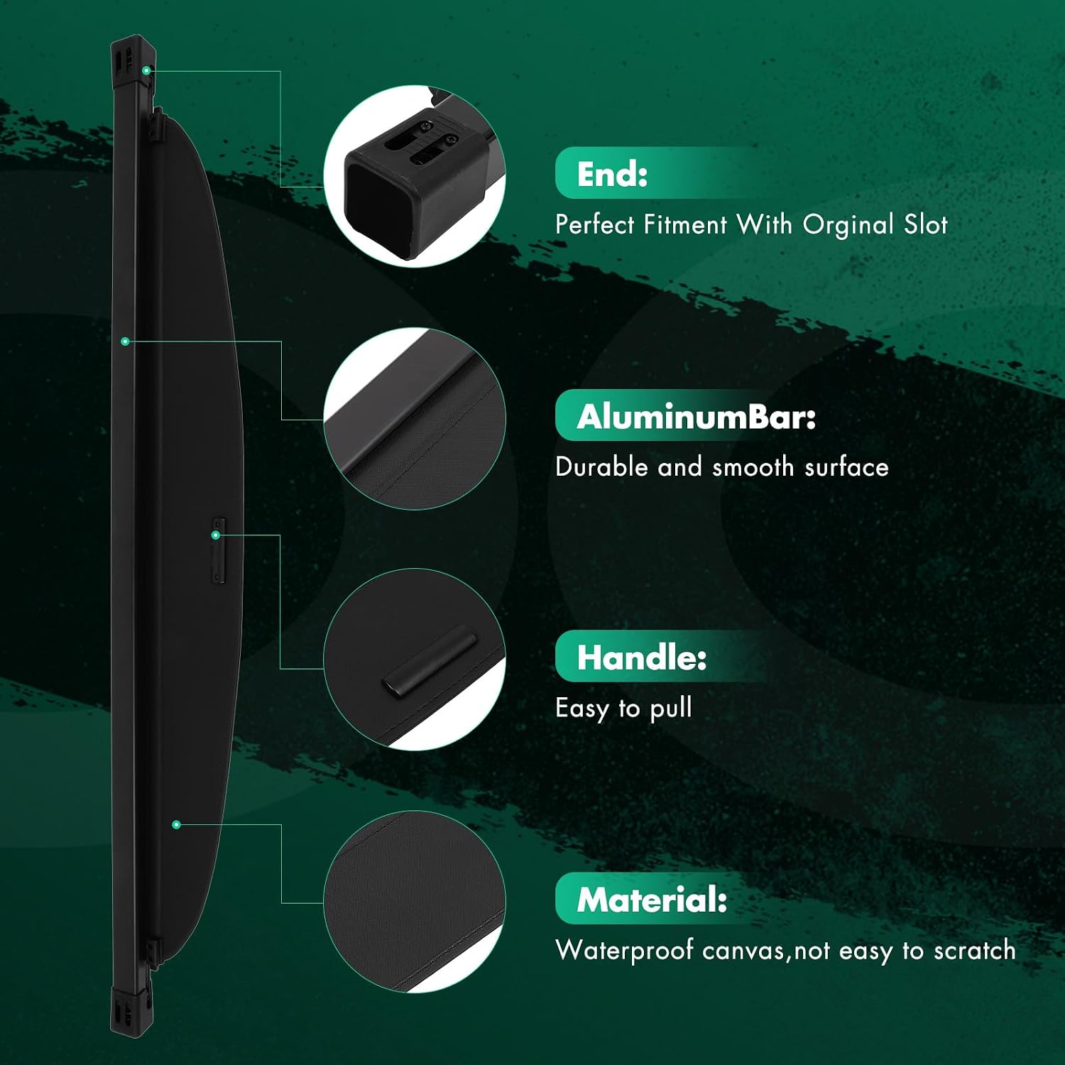 SCITOO Cargo Cover 2011-2013 Fit for Kia Sorento 2.4L 2011-2013 Fit for Kia Sorento 3.5L Upgraded Retractable Rear Trunk Cover with Aluminum PVC&Plastic