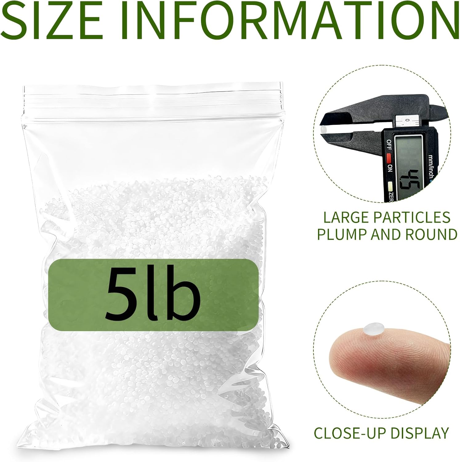 Nexboraque 8 LB Polypropylene Filling Pellets, Durable Plastic Stuffing Beads Weighted Filler Beads for Bean Bags, Dolls, Blankets, Crafts, Pillows, Cushions