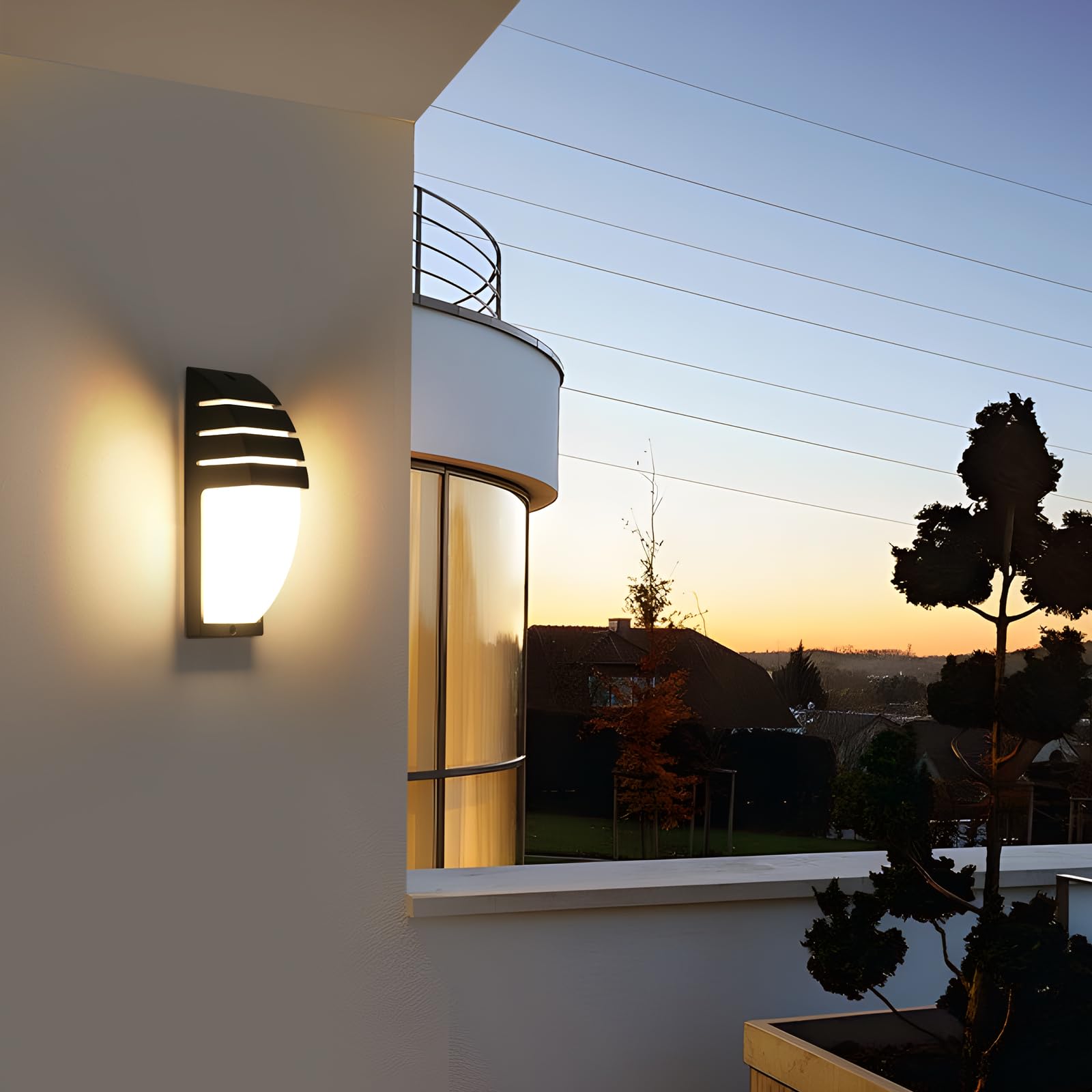 Goeco 2 Pack Lámparas de Pared LED Exterior, 12W 1300LM Apliques de Pared IP65 Impermeables, 3000K Luz Cálida Iluminación LED para Patio, Jardín, Dormitorio, Salón, 22.5CM x 8CM