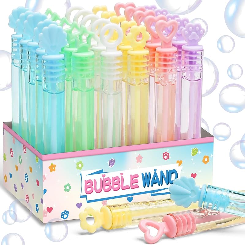 30 Pack Mini Bubble Wands with Gift Box, Bulk Party Favors Birthday Decor | Wedding Use, Goody Bag Fillers and Stuffers, Carnival Prizes, Small Rewards for Kids, School Events and Class Activities