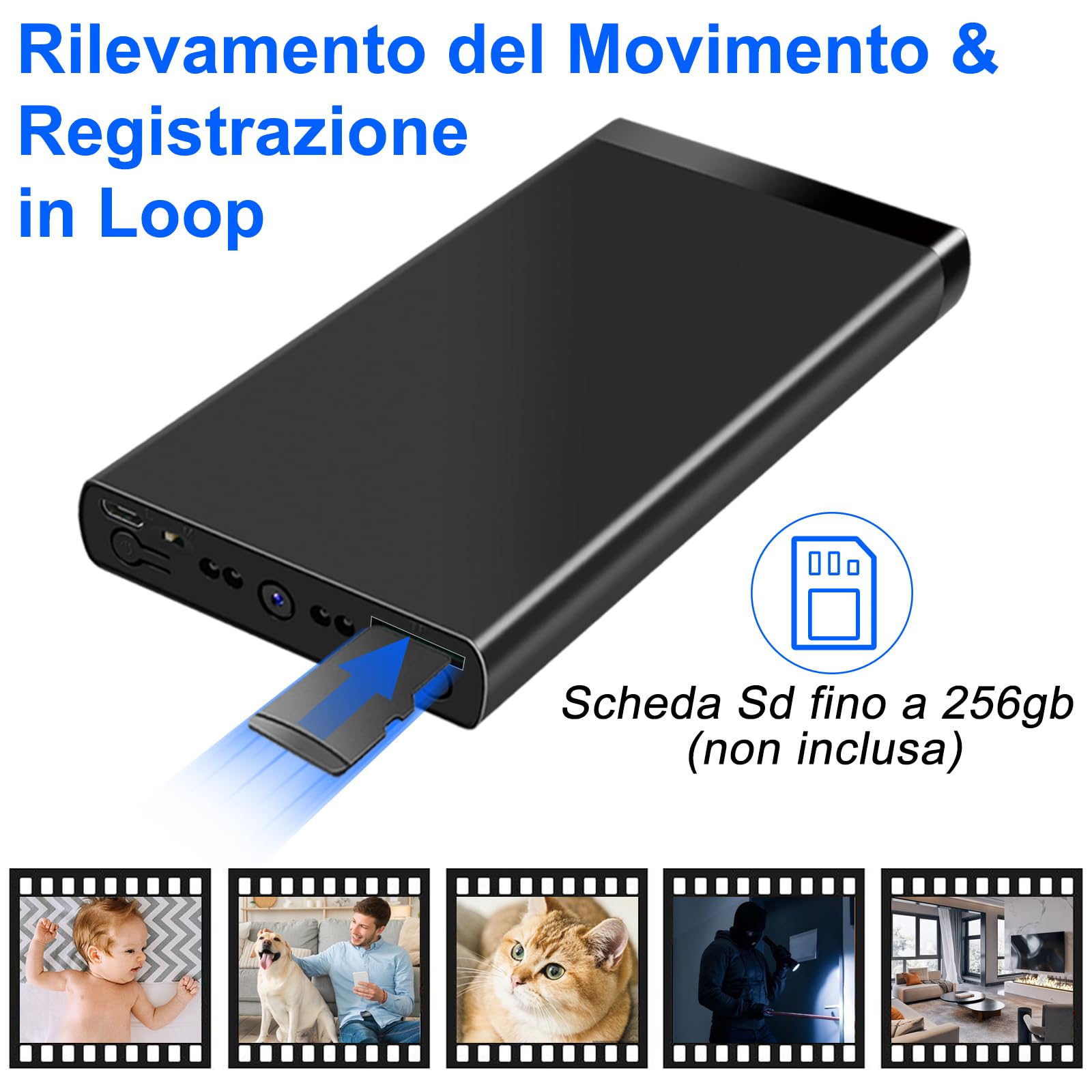 Nisanmoon 2-in-1 Spionagecamera & Powerbank – 5000mAh, 1080p, Nachtzicht, Bewegingsdetectie