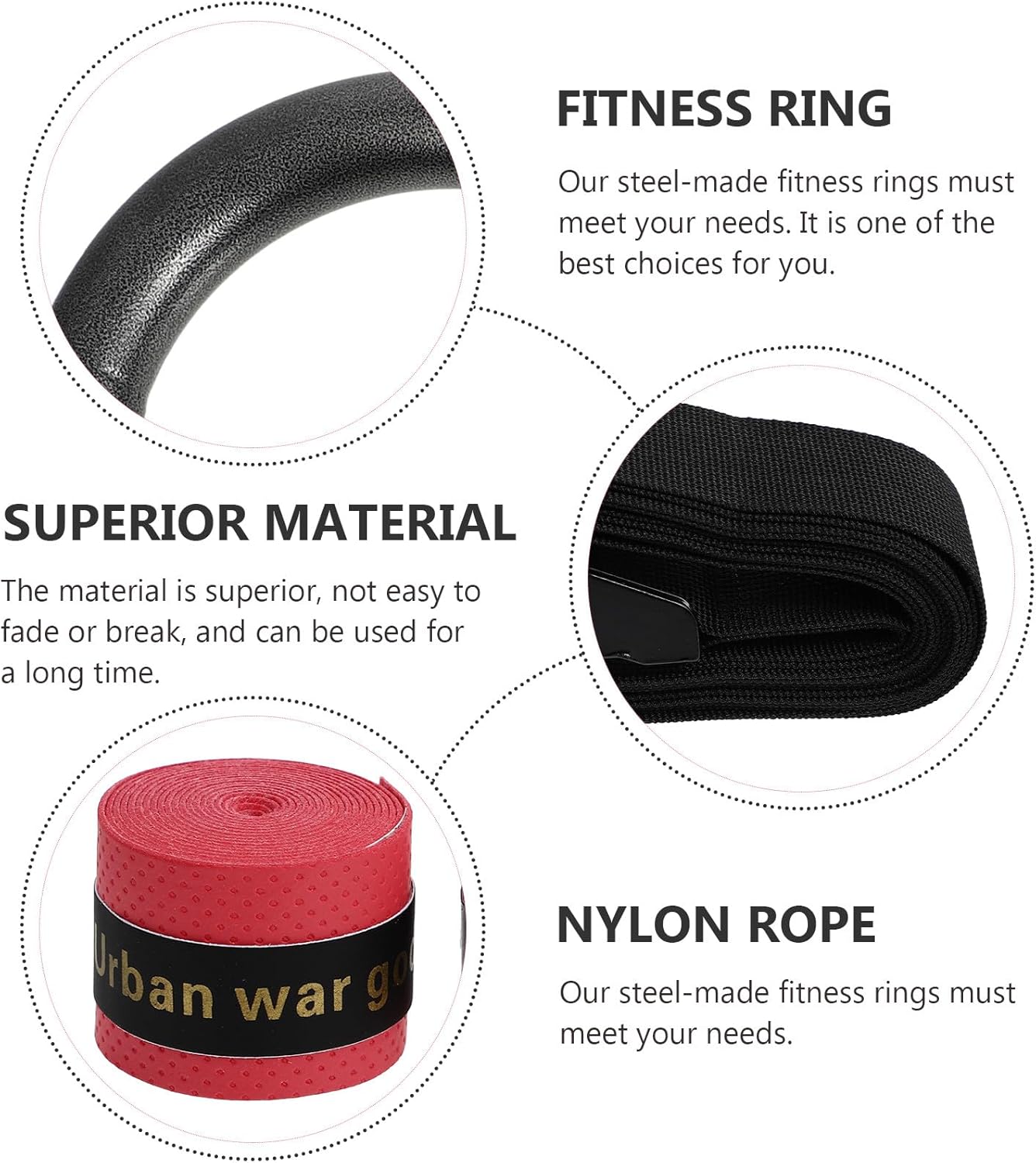 PartyKindom Adjustable Small Gymnastics Rings with Webbing Straps, Portable Home Fitness Workout Rings for Strength Training and Calisthenics Exercise Random Color