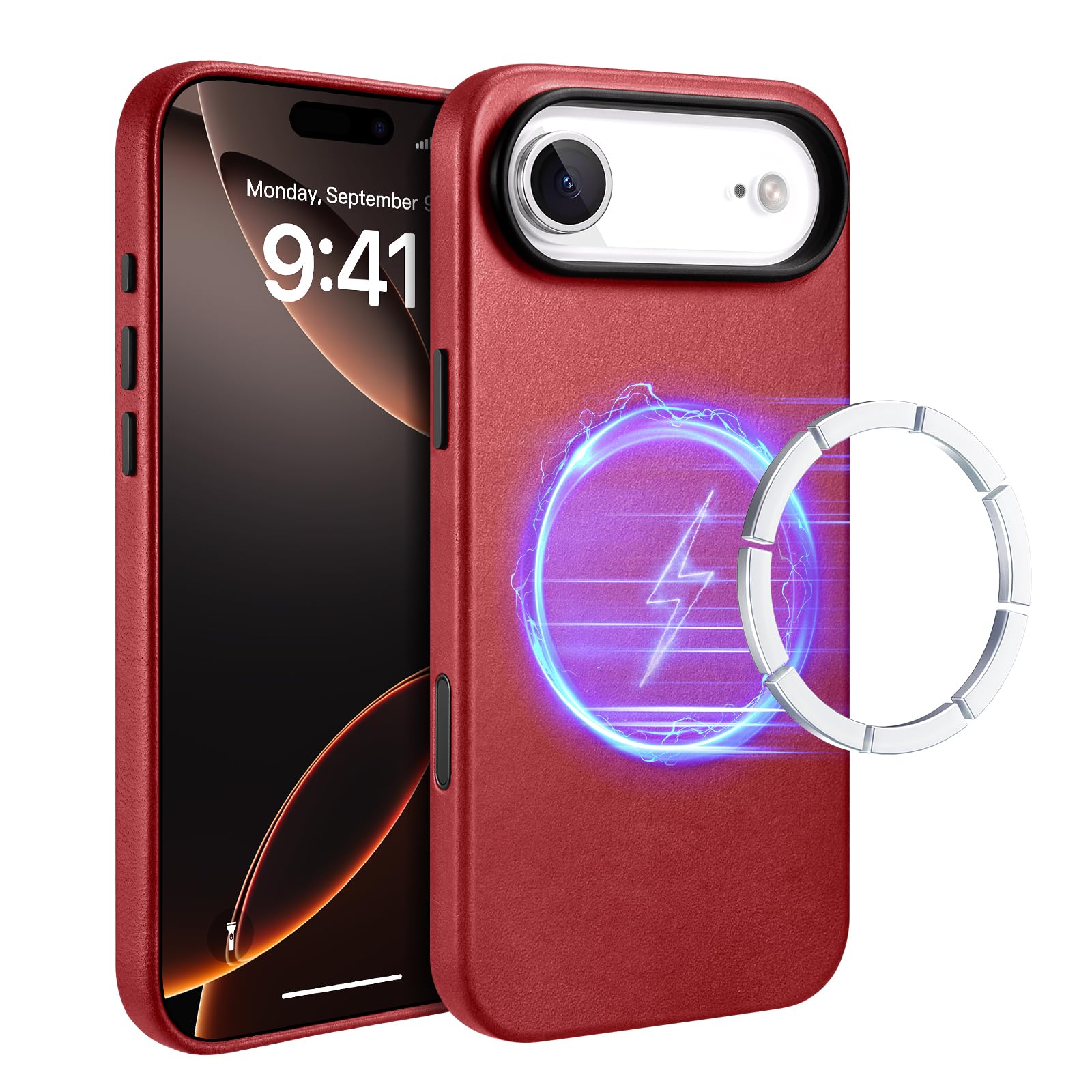 Amazon.co.jp: iPhone Air 対応 革レザー スマホケース Mag-Safe対応