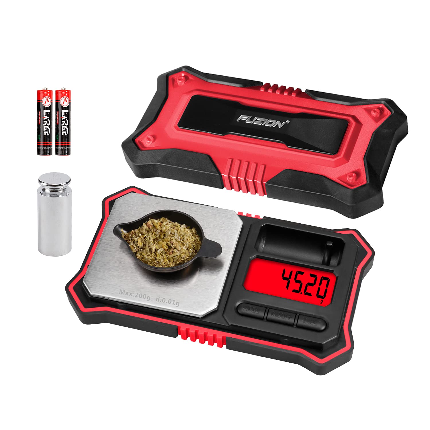 FuzionDigital Pocket Scale, 200g x 0.01g Jewelry Gram Scale,6 Units Conversion, LCD Back-Lit Display, Use for Jewelry/Medicine/Food/Powder/Weed(Battery Included)