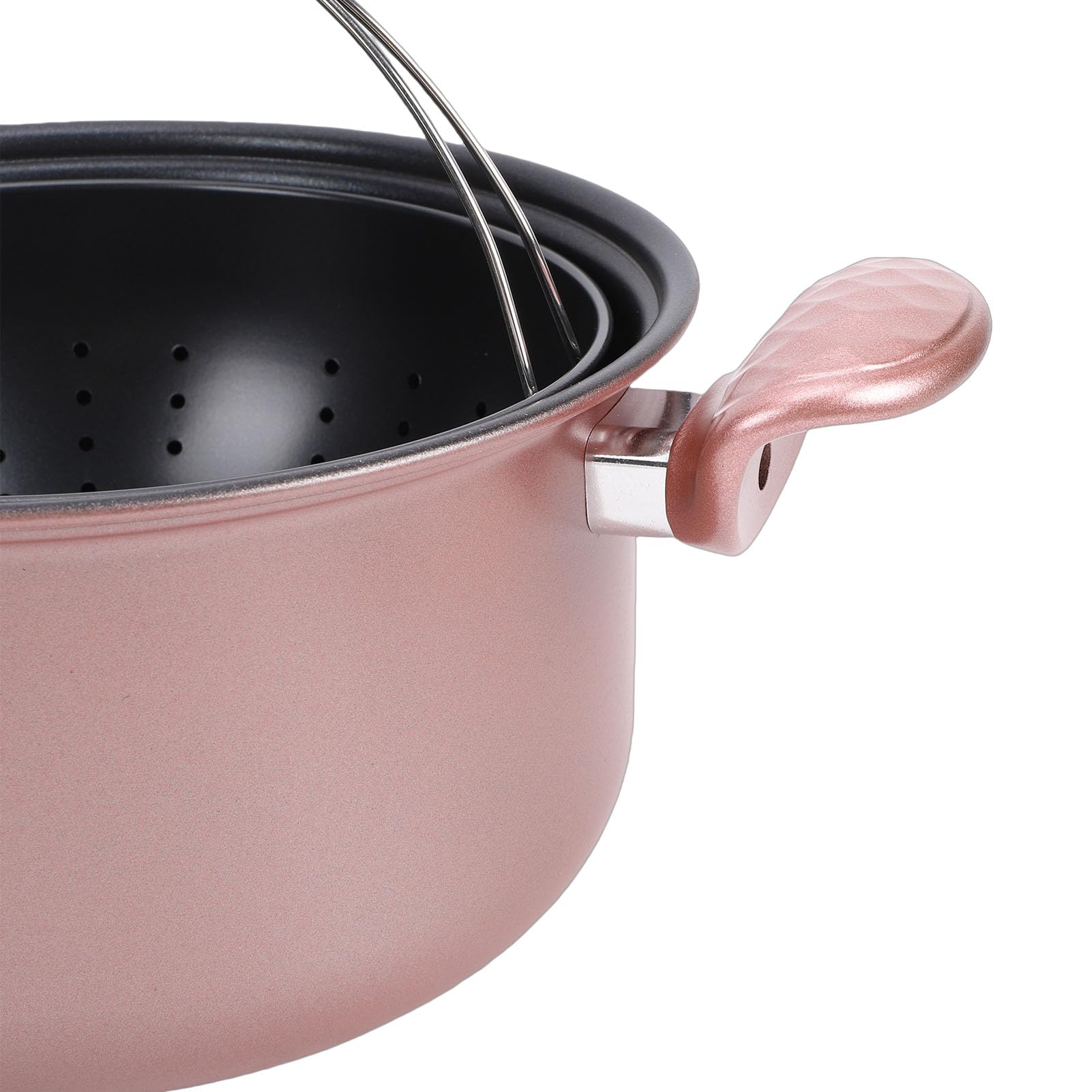 Cocoarm Garnek do Zupy ze Stali Nierdzewnej, Garnek do Gotowania z powłoką nieprzywierającą o średnicy 26 Cm, Ergonomiczne Uchwyty Gotowania na Parze Rodzinnych Posiłków