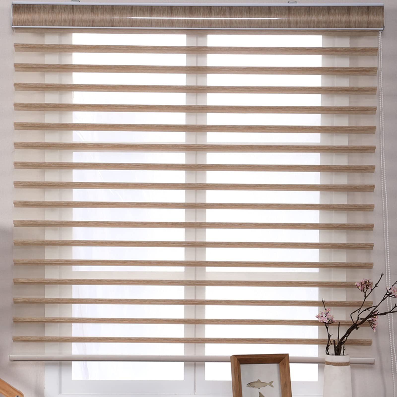 Store Enrouleur Jour et Nuit,Store Zébre,Rideaux Occultant Isolant,Translucide,Protection Vie privée,pour Chambre,Salon,Cuisine,Salle de Bain,Personnalisable (W65xH210cm(26x83in))