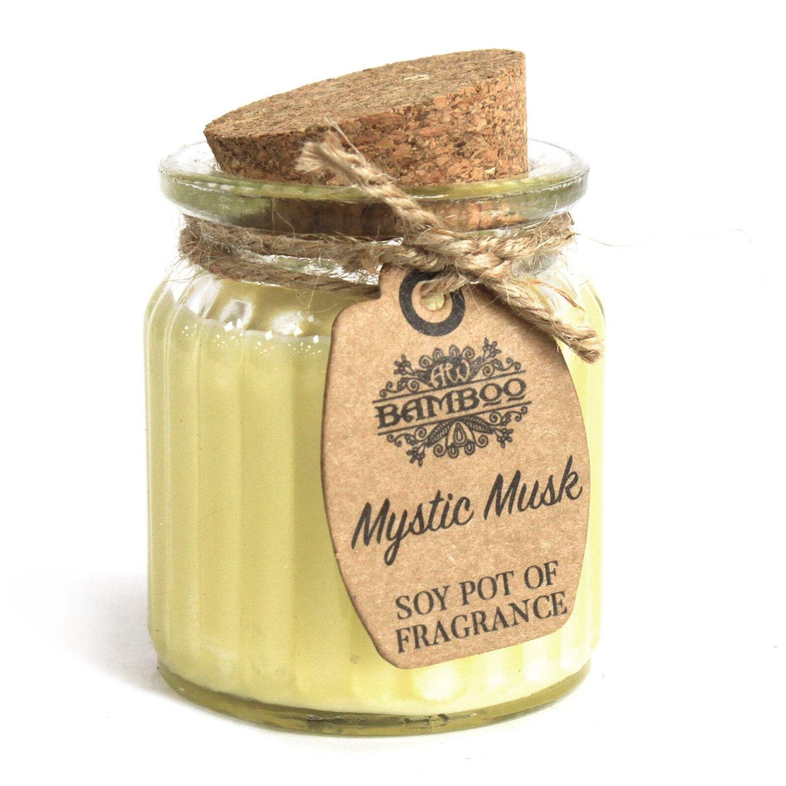 Bamboo Soy Pot Of Fragrance Glass Jar Candle - Mystic Musk