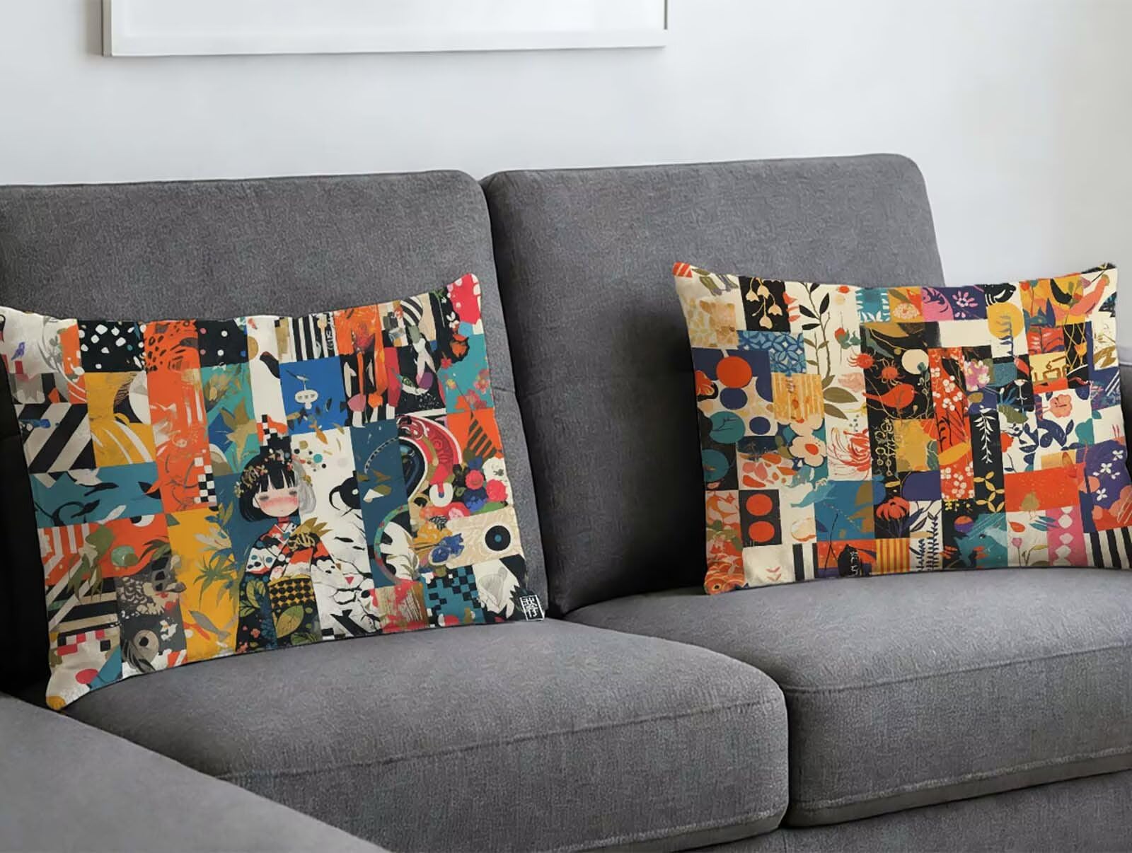 Taie oreiller 80x100 grand format lot de 2 en velours pour soulager le dos sur canapé