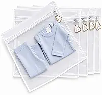Kit 6 Saquinhos Organizadores Mala Maternidade com Tag PVC Bebê (Branco)