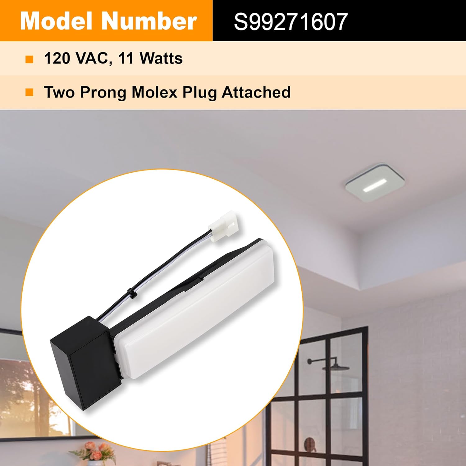 Compatible with Broan-Nutone S99271607 LED Light Module for AE110L-A, AE110SL-A, AE50110DCL-A, AE50110DCSL-A, AE80BL-A, AE80L-A, AE80SL-A, AEN110L-A, AEN80BL-A AInvent Bathroom Vent Fans