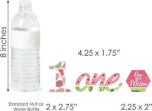 Miniatura 4 de Big Dot of Happiness 1er Cumpleaños Uno en un Melón – Recortes de fiesta de primer cumpleaños con forma de fruta – 24 unidades