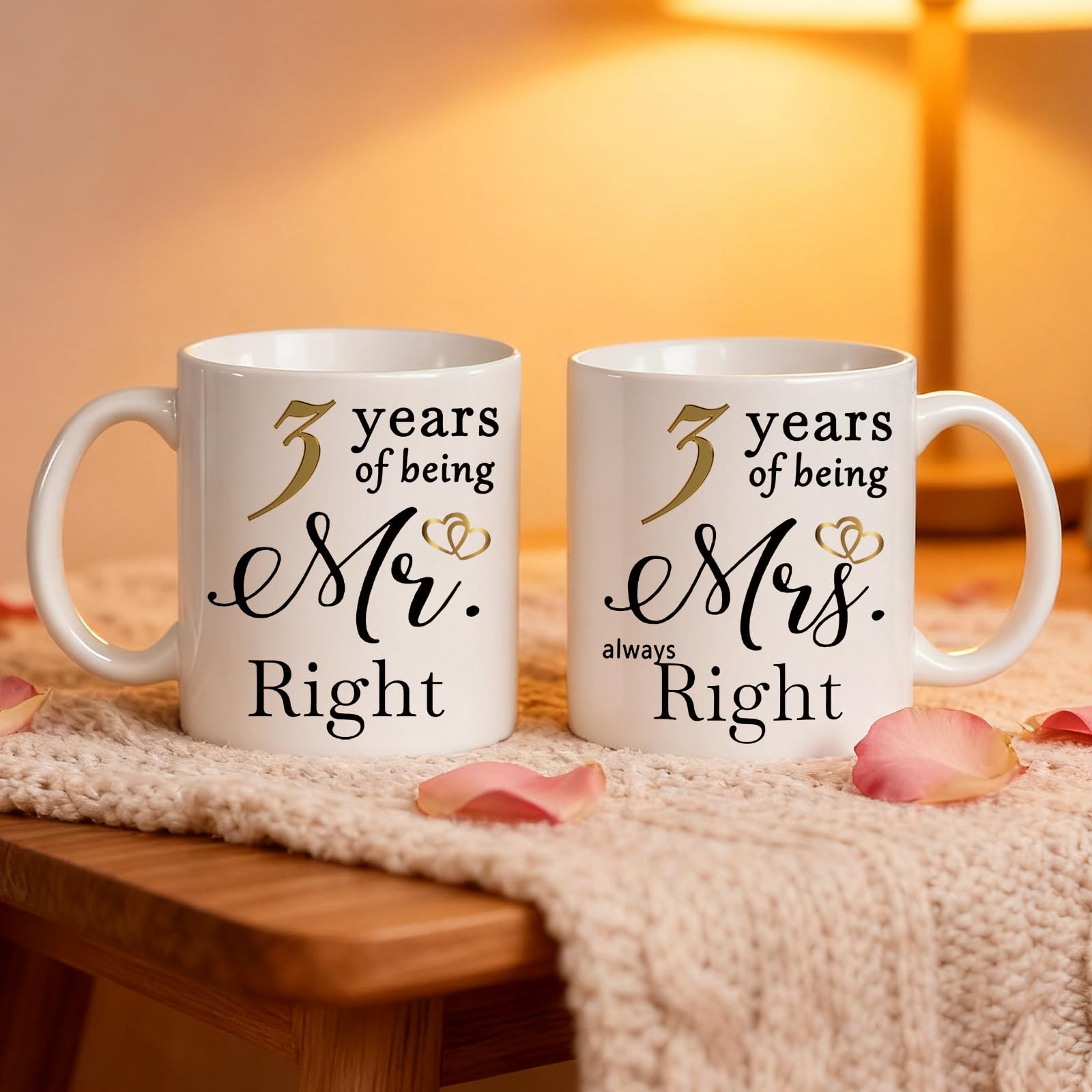 3 Year Anniversary Coffee Mugs Set of 2 - Image 4