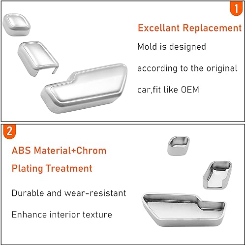 Miniatura 6 de Jaronx Compatible con la cubierta del botón de ajuste del asiento de la puerta de Mercedes Benz, tapas de botón de ajuste de asiento para clase B