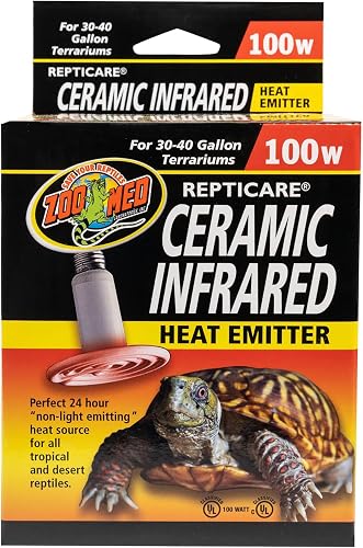 Zoo Med ReptiCare 100 Watt Ceramic Infrared Heat Emitter, No Light 24 Hour Reptile Heater