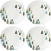 Vista 1 de Lenox 880068 Balsam Lane 4-Piece Dinner Plate Set(Green), Christmas Drinkware, Holiday Hosting