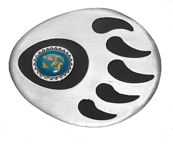 Western Native American Indian Art Belt Buckle Bear Claw