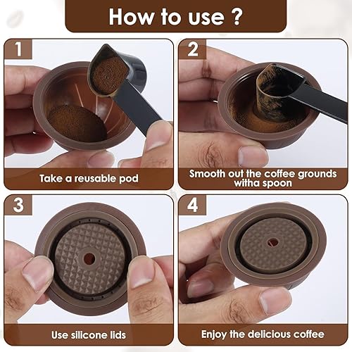 Miniatura 4 de 5 cápsulas de café reutilizables Vertuo, cápsulas de café recargables, compatibles con máquina de café Nespresso Vertuo, con 2 cápsulas de café