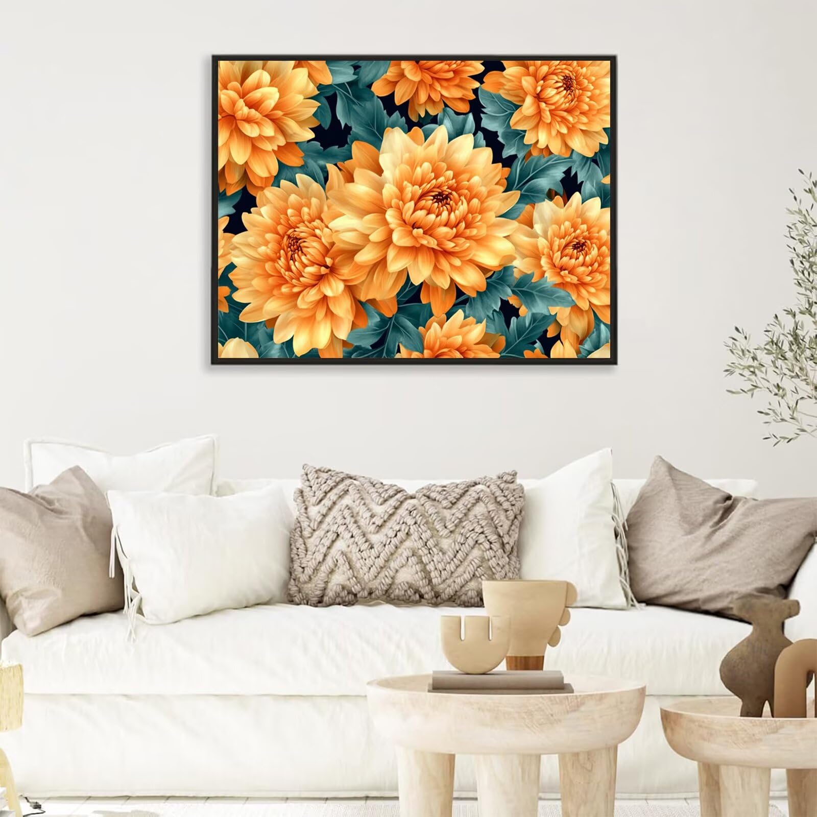 Peinture Numéros Adulte fleur Plantes (3), Peinture Numero avec Pinceaux, Loisirs Créatifs Adultes, Design Moderne Esthétique, Décoration Murale pour Salon & Chambre Sans Châssis 90x120cm m5g-284