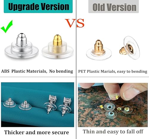 Miniatura 2 de 3 pares de respaldos para aretes - Reemplazos de plata de ley 925, respaldos ajustables hipoalergénicos con cierre para aretes con poste de 0,71-1