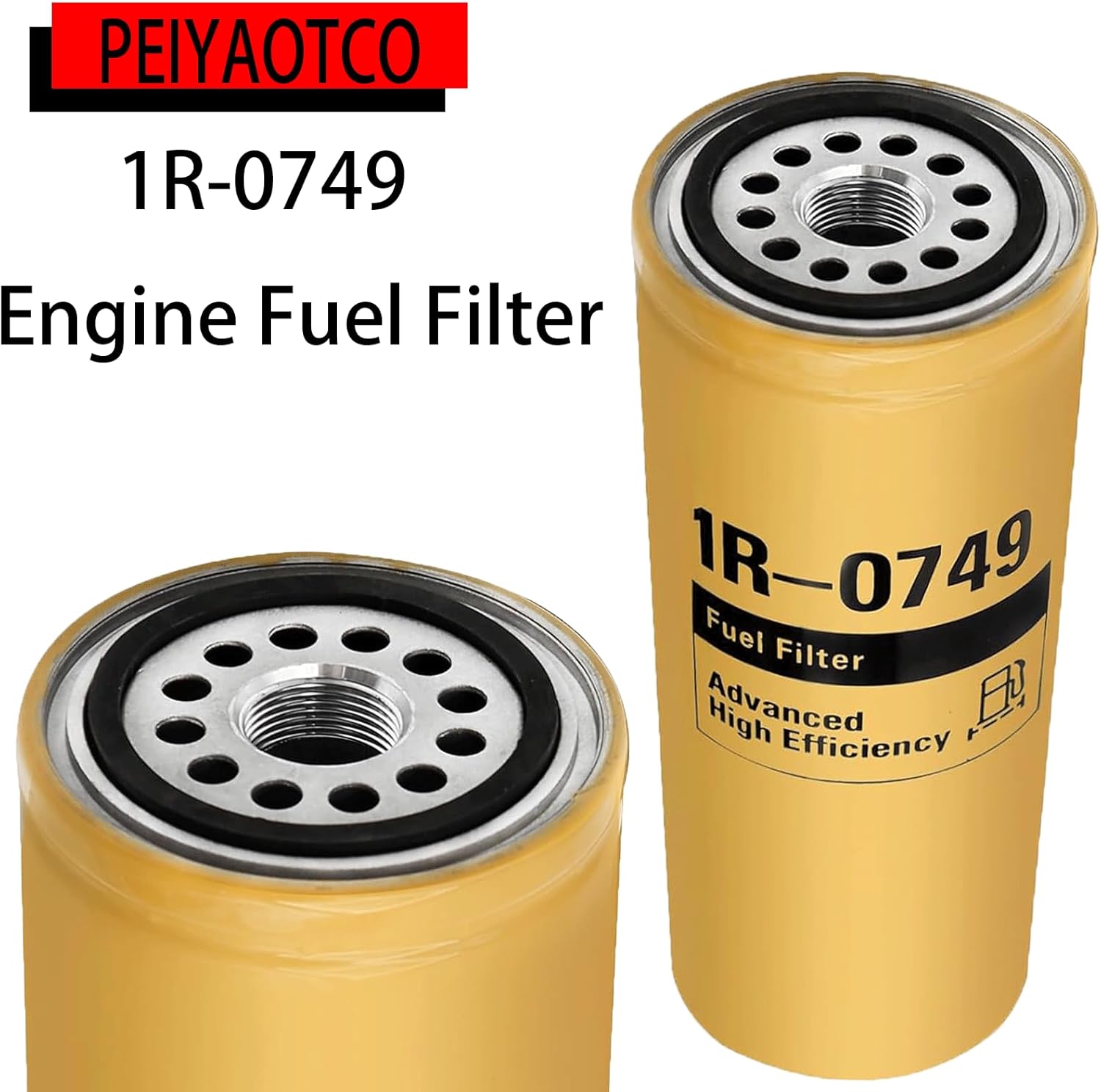 1R-0749 Fuel Filter Compatible With Caterpillar Cat Engine Engine Fuel Filter Elements Kit Replaces LFF5823B LFF2749 308-9679 33674 FF5264 6PACK