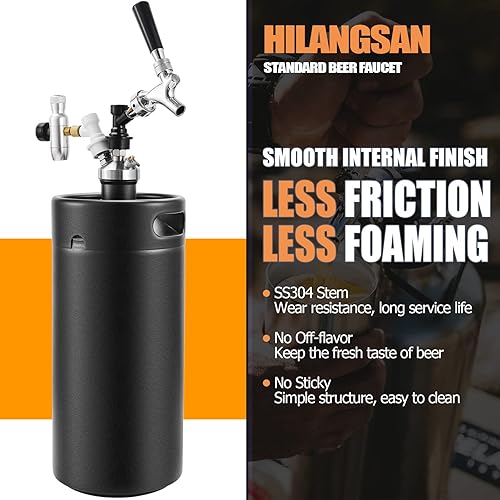 Vista 3 de Grifo de barril de cerveza con vástago de acero inoxidable, grifo de cerveza de cierre automático, grifo de bloqueo de bola, grifo de cerveza