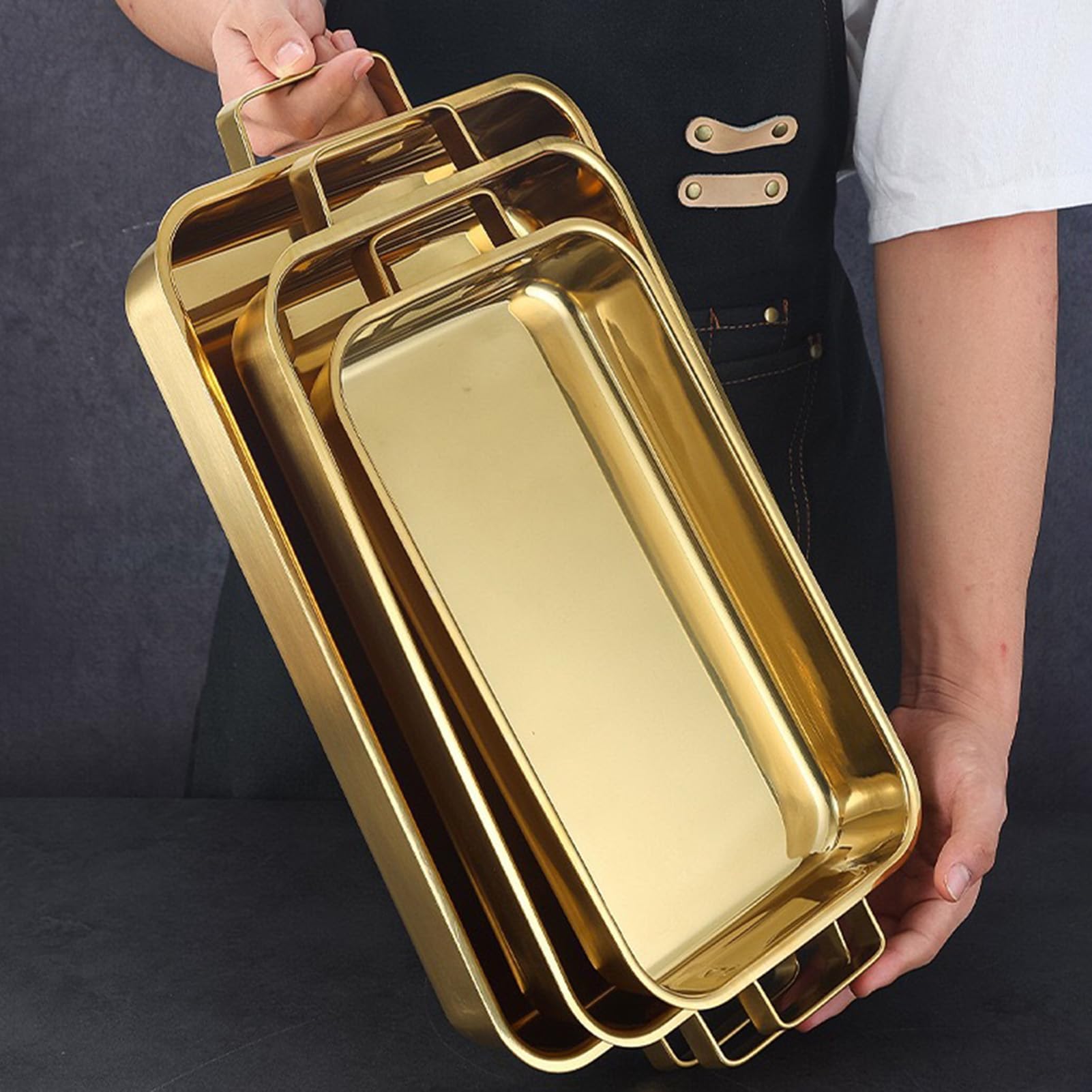 Lar nieprzywierający garnek do gotowania - D hiszpańska patelnia do paelli, polerowana stal nierdzewna z podwójnymi uchwytami, 34 cm (13,4 cala) dla idealnej paelli i smażenia