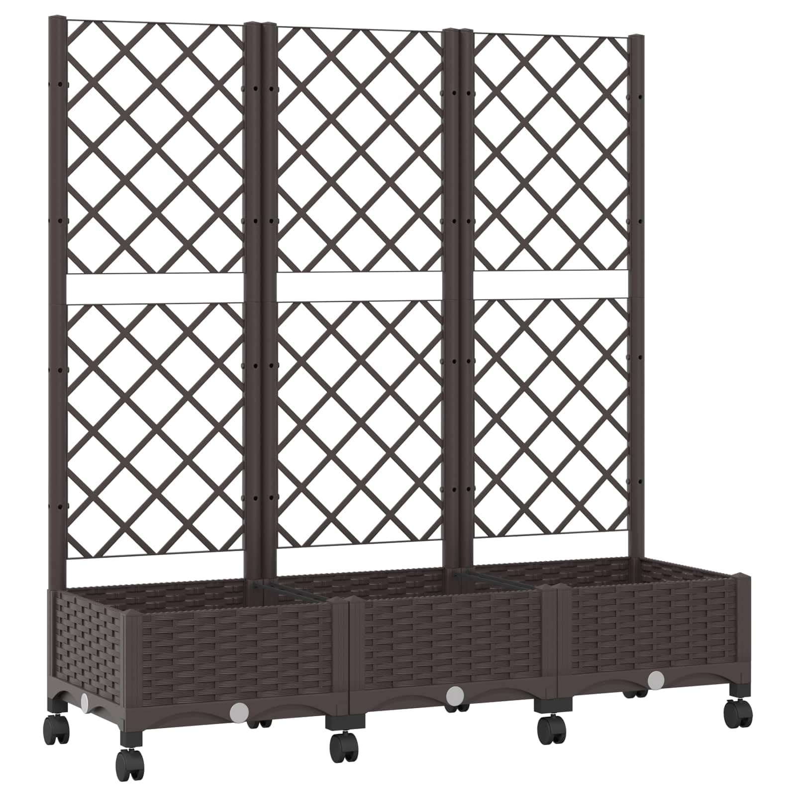 Hothingwell - Bandeja para jardín (120 x 40 x 131,5 cm), color marrón | Polipropileno ligero, Agujeros De Drenaje, Ruedas Integradas, Para Plantas Escaladas, Terraza Balcón