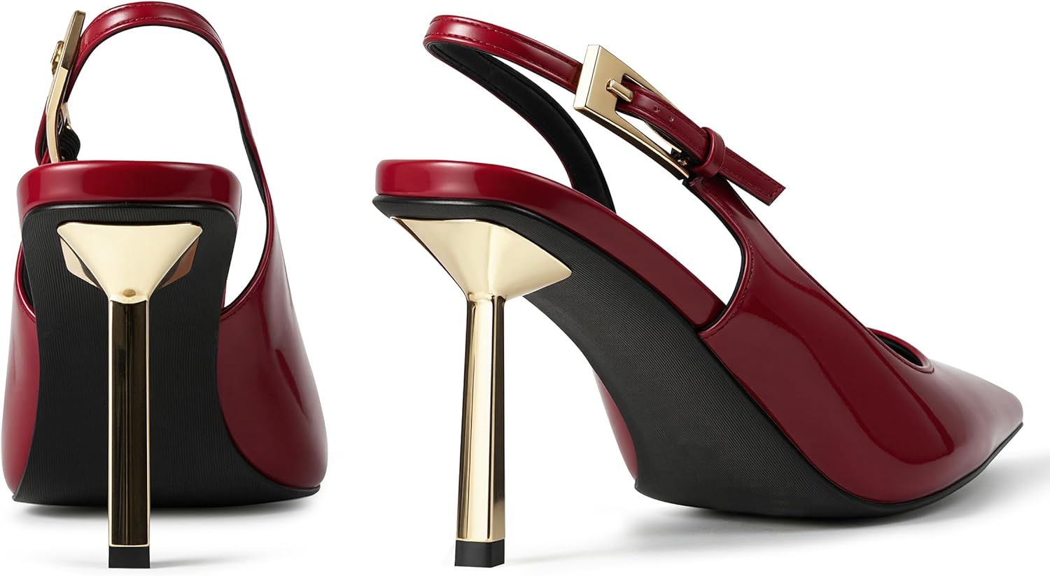 heelchic Slingback Heels for Women Kitten Heel Pointed Toe Heels Closed Toe Pumps Stiletto Dress Shoes Buckle - Image 4