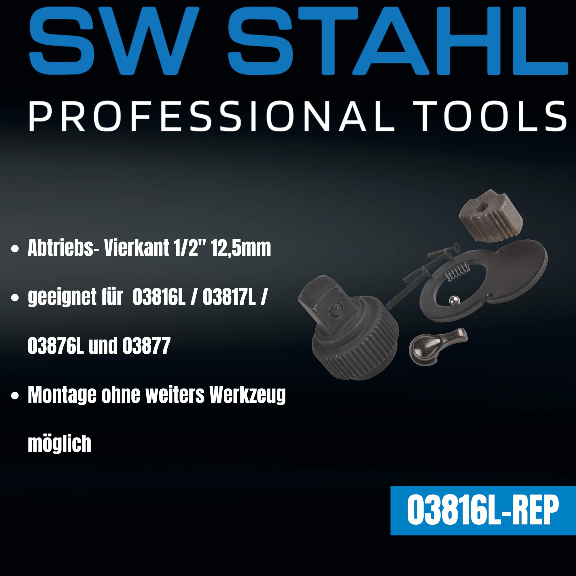 SW Stahl Kit de Réparation pour Mécanisme à Cliquet 3/4 Pouce 03816L-REP | Compatible avec clés dynamométriques 03816L, 03817L, 03876L et 03877L. Inclut toutes les pièces pour tête de cliquet 20 mm.