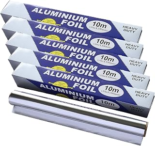 5-Pack Heavy Duty Grilling Aluminum Foil , Baking Foil Paper, Sheets for Food Tinfoil Roll,High-Temperature Resistant for Home Cooking,Hair Foils(Extra heavy-30CM*10M*20um)