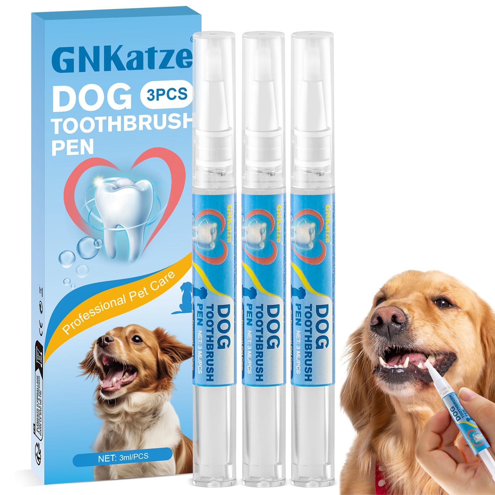 3PCS Cepillo de Dientes para Mascotas,Cepillo de dientes para perros y gatos,Herramienta para eliminar el sarro de las plantas naturales de las mascotas