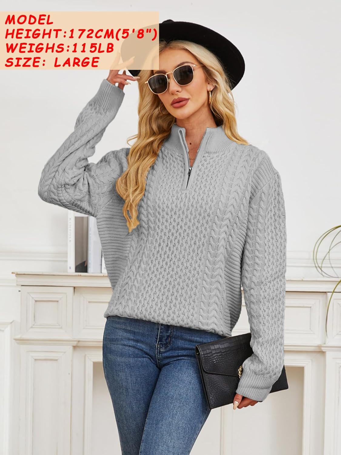 Men's Irish Fisherman Sweaters Cable Knit Half Zip Jacquard Pullover Sweater - Image 2