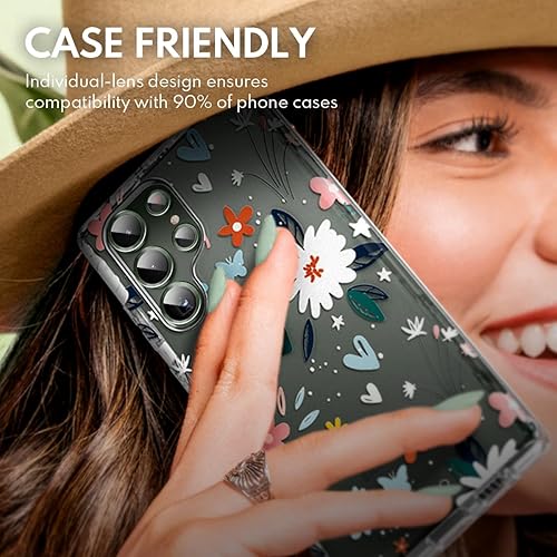 Miniatura 7 de i-Blason Protector de lente de cámara para Samsung Galaxy S23 Ultra, vidrio templado 9H Funda de cámara de vidrio antiarañazos ultrafina incluye