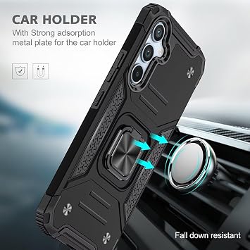 Case for Samsung Galaxy A54 5G, Tempered Glass [2 Pack] Protective Silicone TPU Shockproof Tough Armor Hard Cover - Black